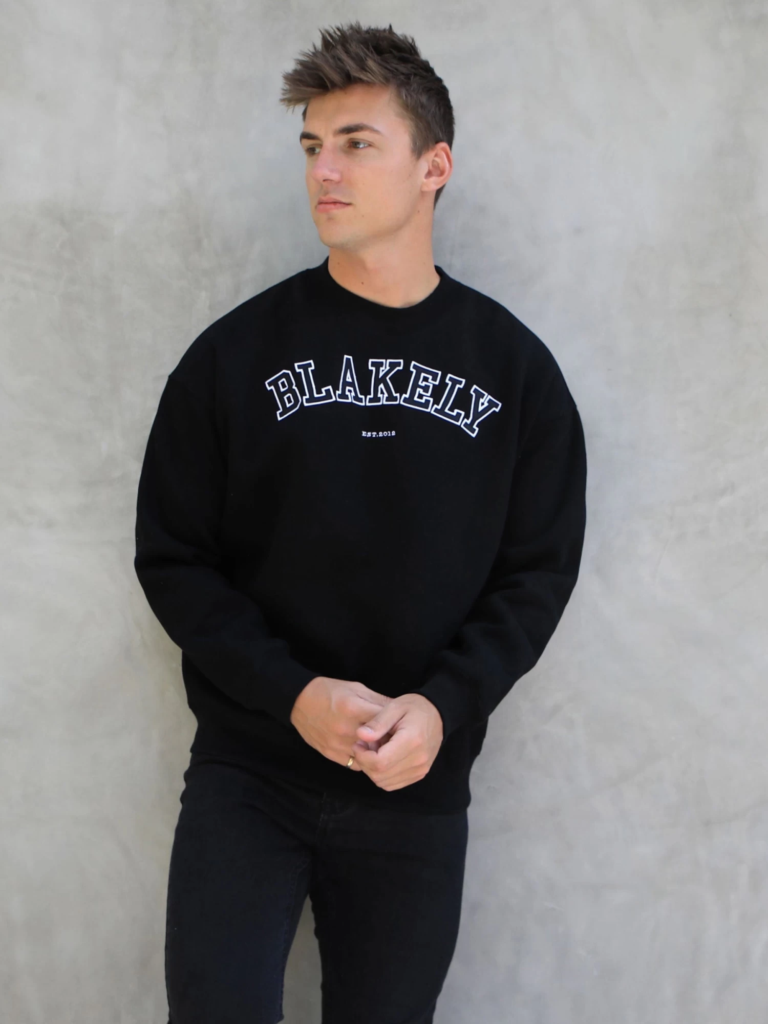 Varsity Relaxed Jumper - Black 3 Varsity Relaxed Jumper - Black