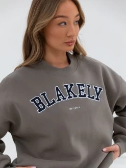 Varsity Oversized Jumper - Safari Green -Trend Wear Sales 216VARWBeige 01D 1