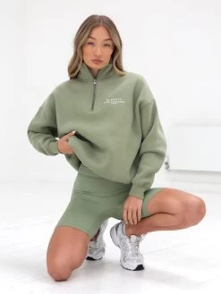 Ultimate 1/4 Zip Jumper - Pistachio 15 Ultimate 1/4 Zip Jumper - Pistachio -Trend Wear Sales 218GPistachio 01D