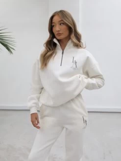 Studio 1/4 Zip Jumper - Ivory 13 Studio 1/4 Zip Jumper - Ivory -Trend Wear Sales 218LAIvory04D