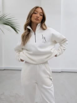 Studio 1/4 Zip Jumper - Ivory 14 Studio 1/4 Zip Jumper - Ivory -Trend Wear Sales 218LAIvory06D