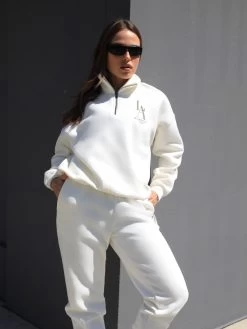 Studio 1/4 Zip Jumper - Ivory 15 Studio 1/4 Zip Jumper - Ivory -Trend Wear Sales 218LAIvory11D