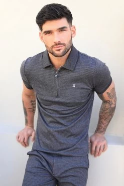 Midar Check Polo - Dark Grey -Trend Wear Sales 2208Charcoal2