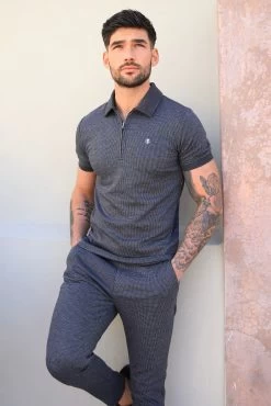 Midar Check Polo - Dark Grey -Trend Wear Sales 2208Charcoal3