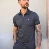 Midar Check Polo - Dark Grey -Trend Wear Sales 2208 Charcoal NewLead
