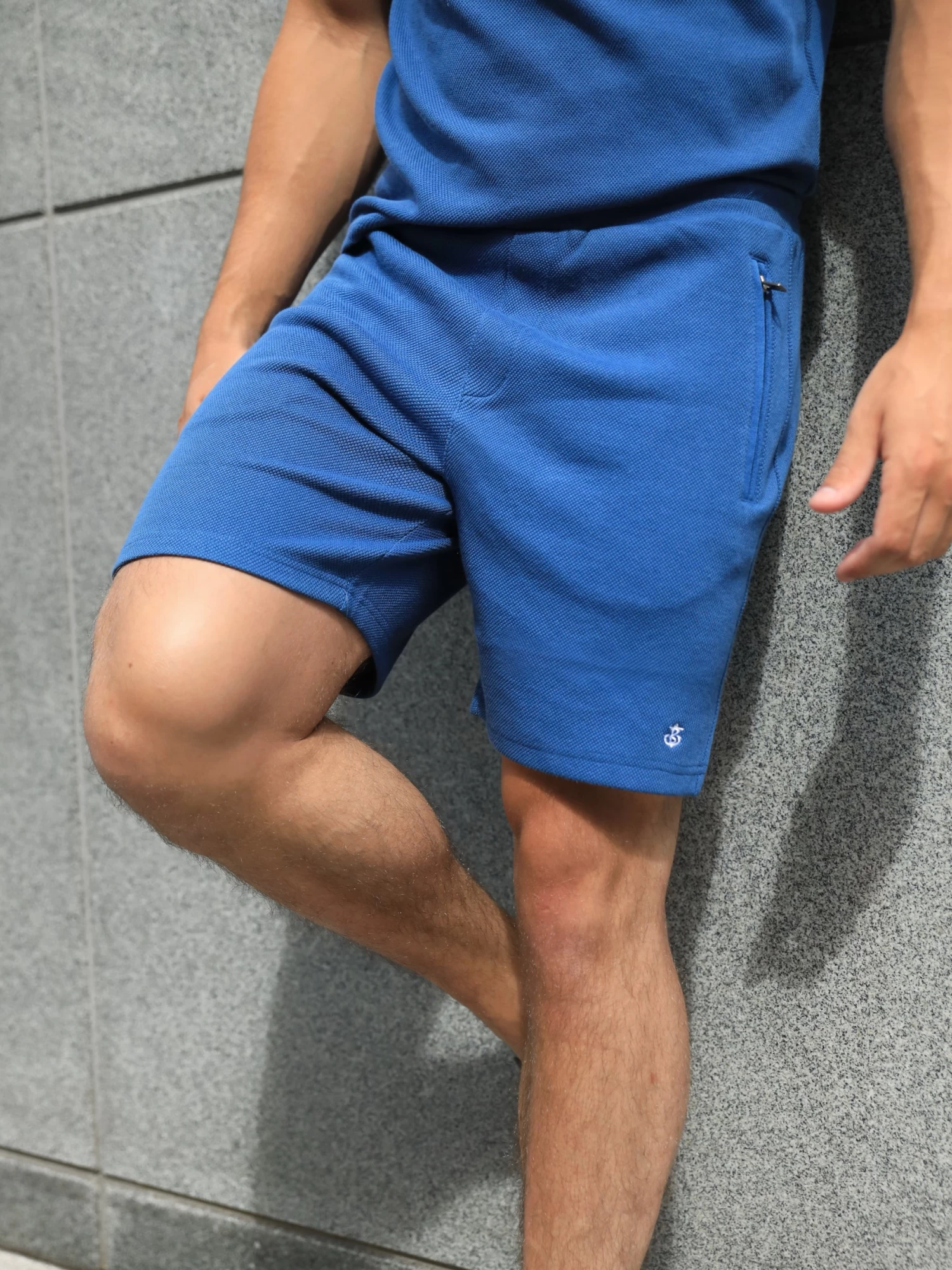 Toulon Textured Shorts - Blue 3 Toulon Textured Shorts - Blue