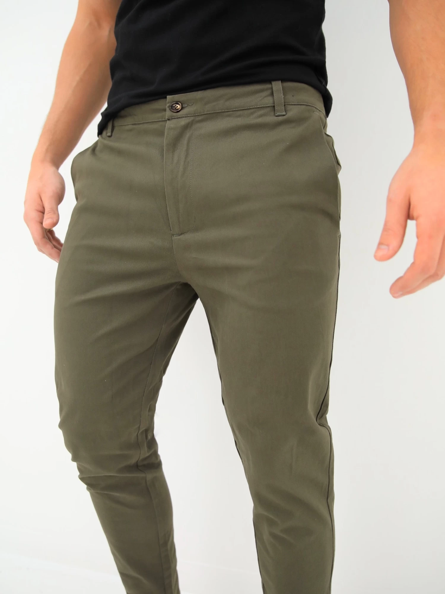 Kingsley Slim Fit Tailored Chinos - Khaki 4 Kingsley Slim Fit Tailored Chinos - Khaki - Image 2