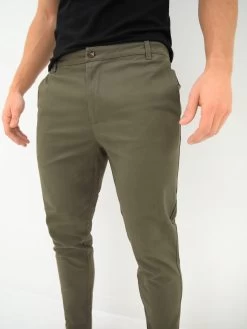 Kingsley Slim Fit Tailored Chinos - Khaki 9 Kingsley Slim Fit Tailored Chinos - Khaki -Trend Wear Sales 2214KingsleyKhaki4D