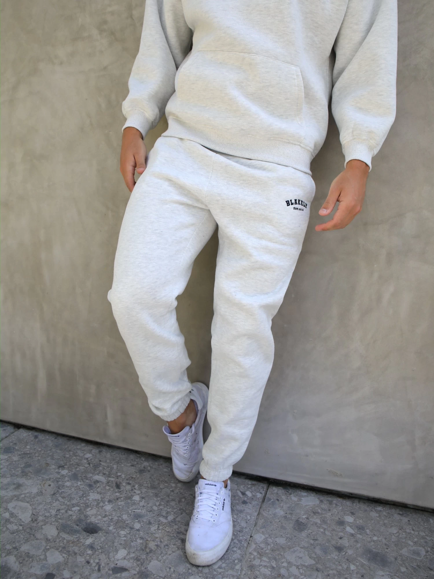 Varsity Relaxed Sweatpants - Marl White 4 Varsity Relaxed Sweatpants - Marl White - Image 2