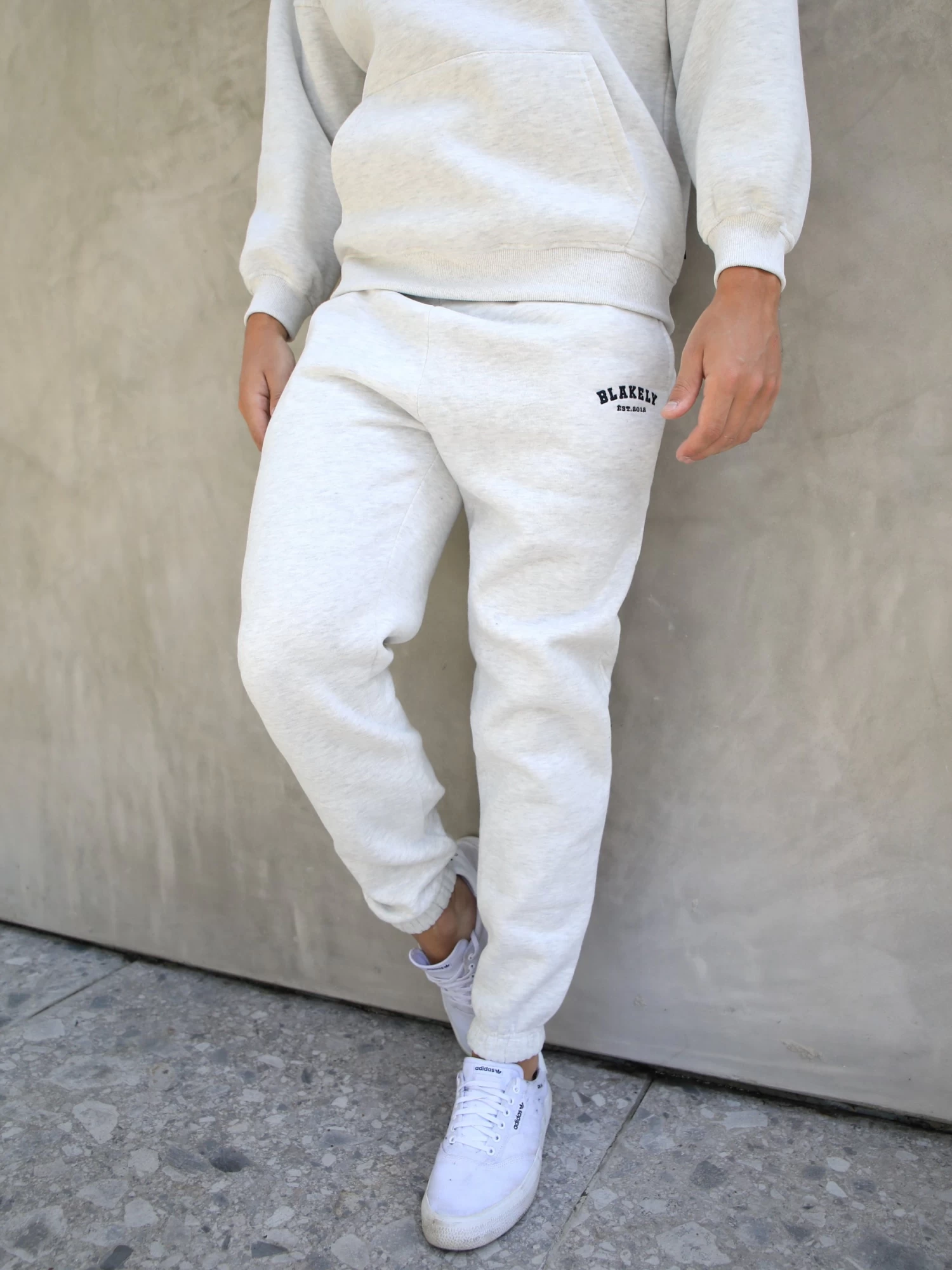 Varsity Relaxed Sweatpants - Marl White 5 Varsity Relaxed Sweatpants - Marl White - Image 3