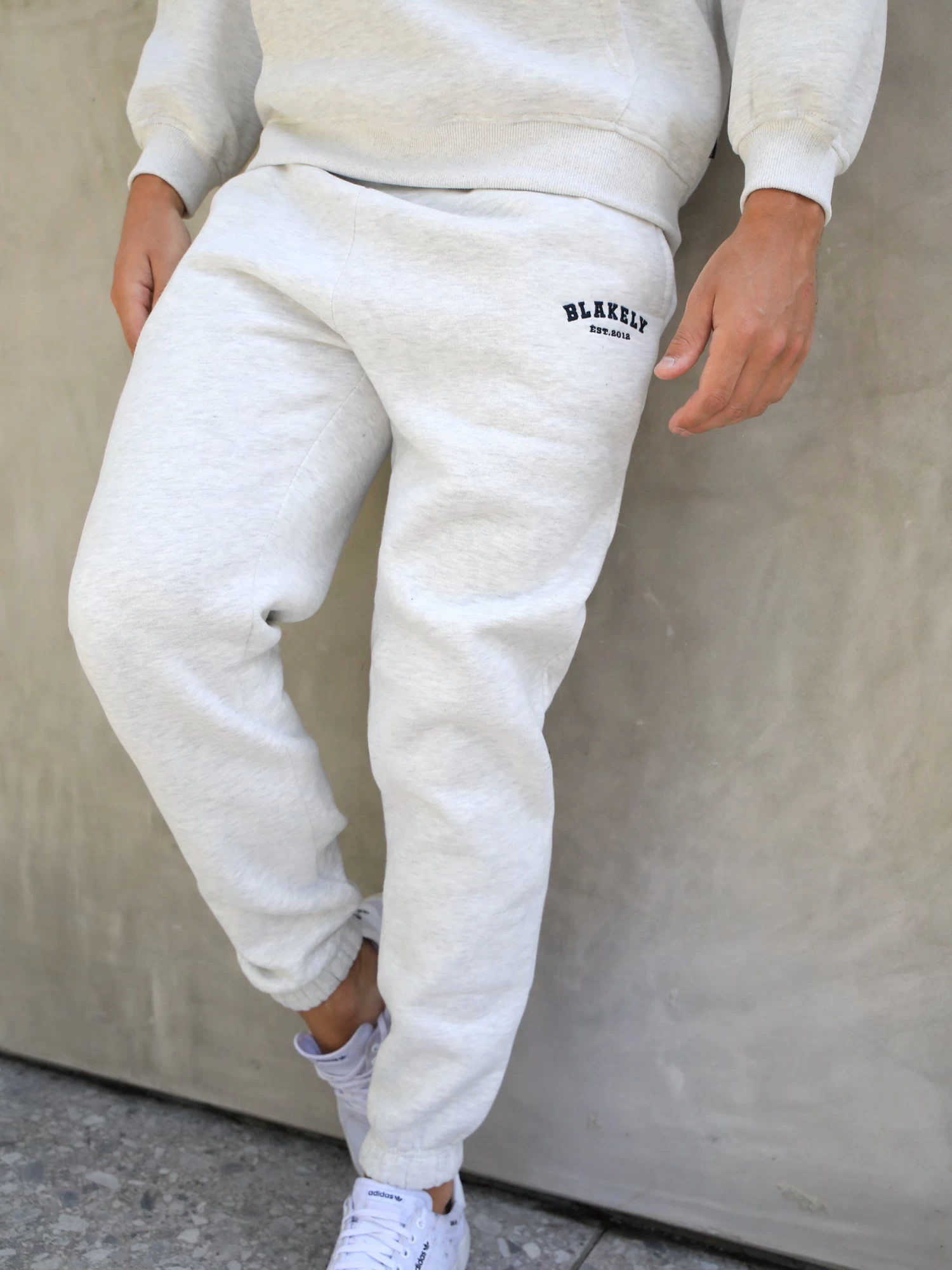 Varsity Relaxed Sweatpants - Marl White 6 Varsity Relaxed Sweatpants - Marl White - Image 4