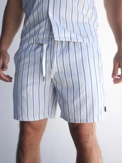Assisi Stripe Shorts - Blue -Trend Wear Sales 2289Blue 02D