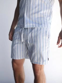 Assisi Stripe Shorts - Blue -Trend Wear Sales 2289Blue 03D