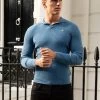 Salisbury Ribbed Polo - Blue 1 Salisbury Ribbed Polo - Blue -Trend Wear Sales 2291 BLUE NEWLEAD