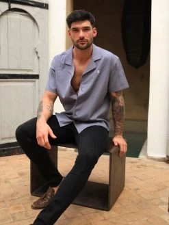 Nador Open Collared Shirt - Blue 10 Nador Open Collared Shirt - Blue -Trend Wear Sales 2331BLUELEADD