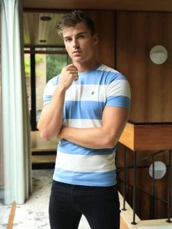 Alassio Stripe T-Shirt - Blue -Trend Wear Sales 2375BLUED 2