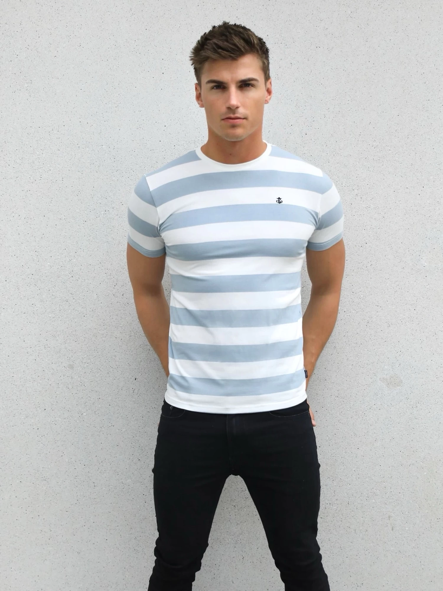 Loano Stripe T-Shirt - Light Blue 5 Loano Stripe T-Shirt - Light Blue - Image 3
