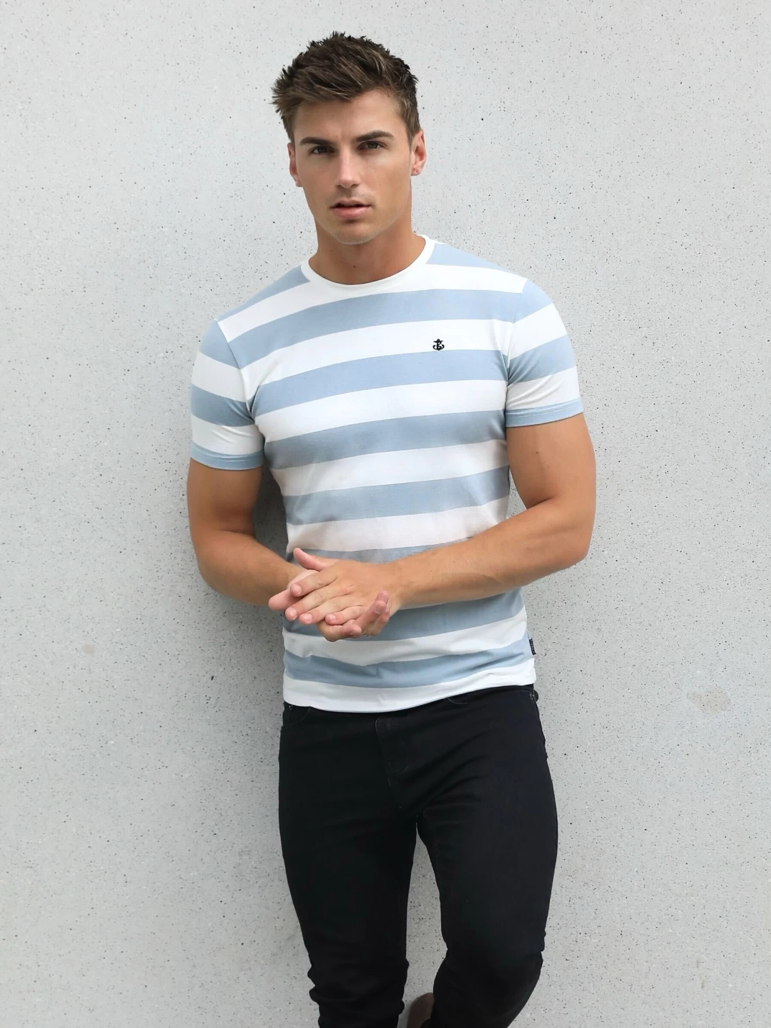 Loano Stripe T-Shirt - Light Blue 4 Loano Stripe T-Shirt - Light Blue - Image 2