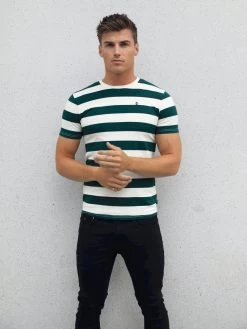 Loano Stripe T-Shirt - Green -Trend Wear Sales 2376GREEND 2