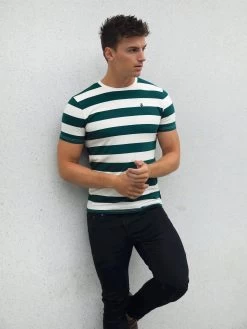 Loano Stripe T-Shirt - Green -Trend Wear Sales 2376GREEND 4