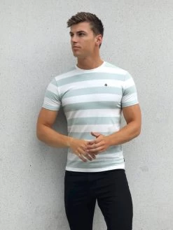 Loano Stripe T-Shirt - Sage -Trend Wear Sales 2376SAGED 1
