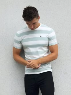 Loano Stripe T-Shirt - Sage -Trend Wear Sales 2376SAGED 5