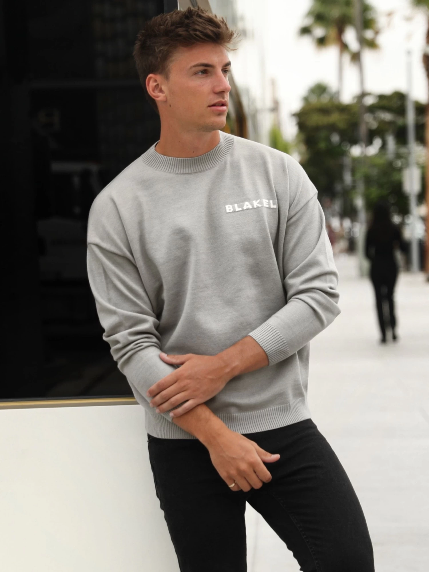 Blakely Knitted Jumper - Light Grey 3 Blakely Knitted Jumper - Light Grey