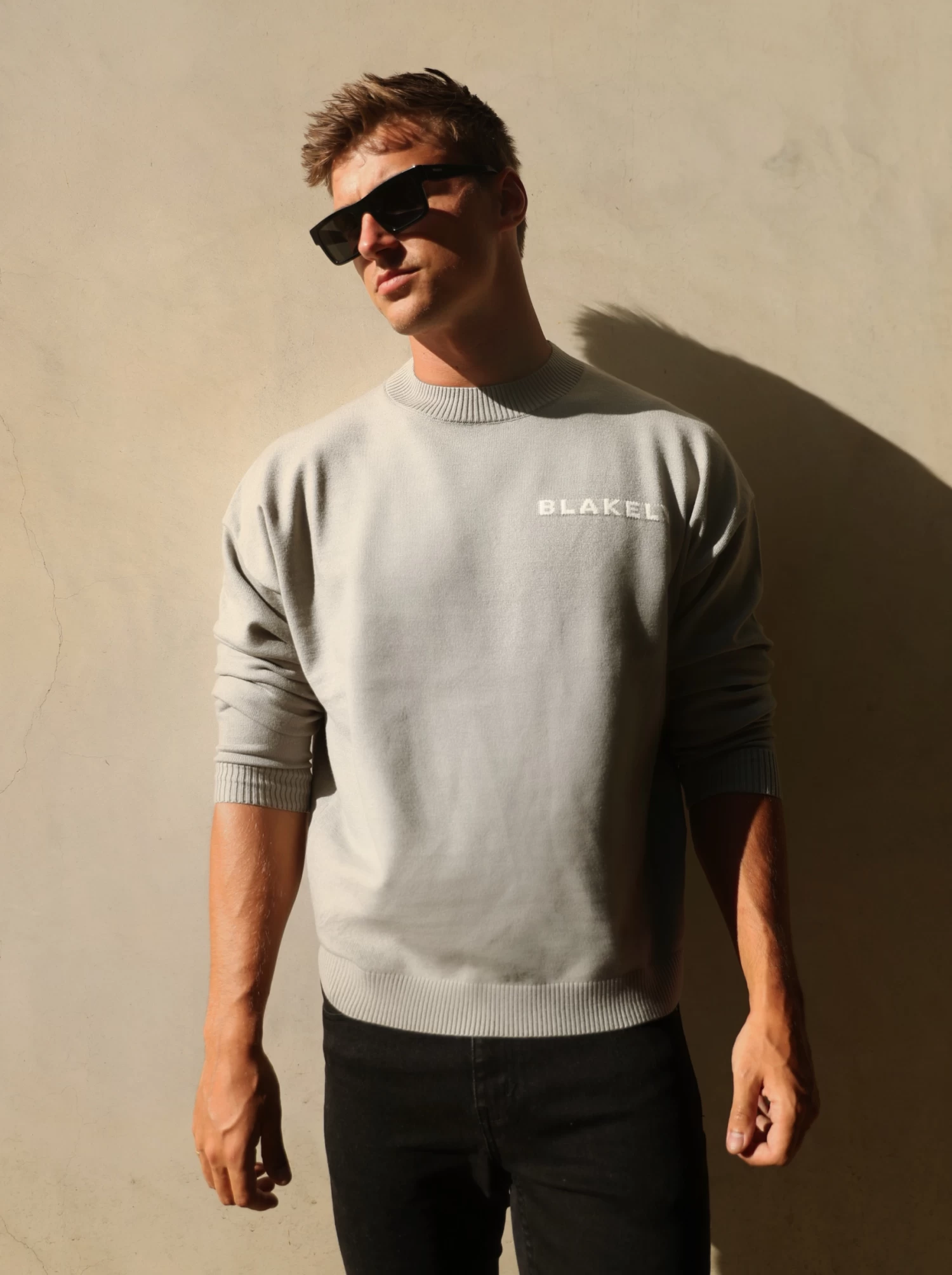 Blakely Knitted Jumper - Light Grey 4 Blakely Knitted Jumper - Light Grey - Image 2