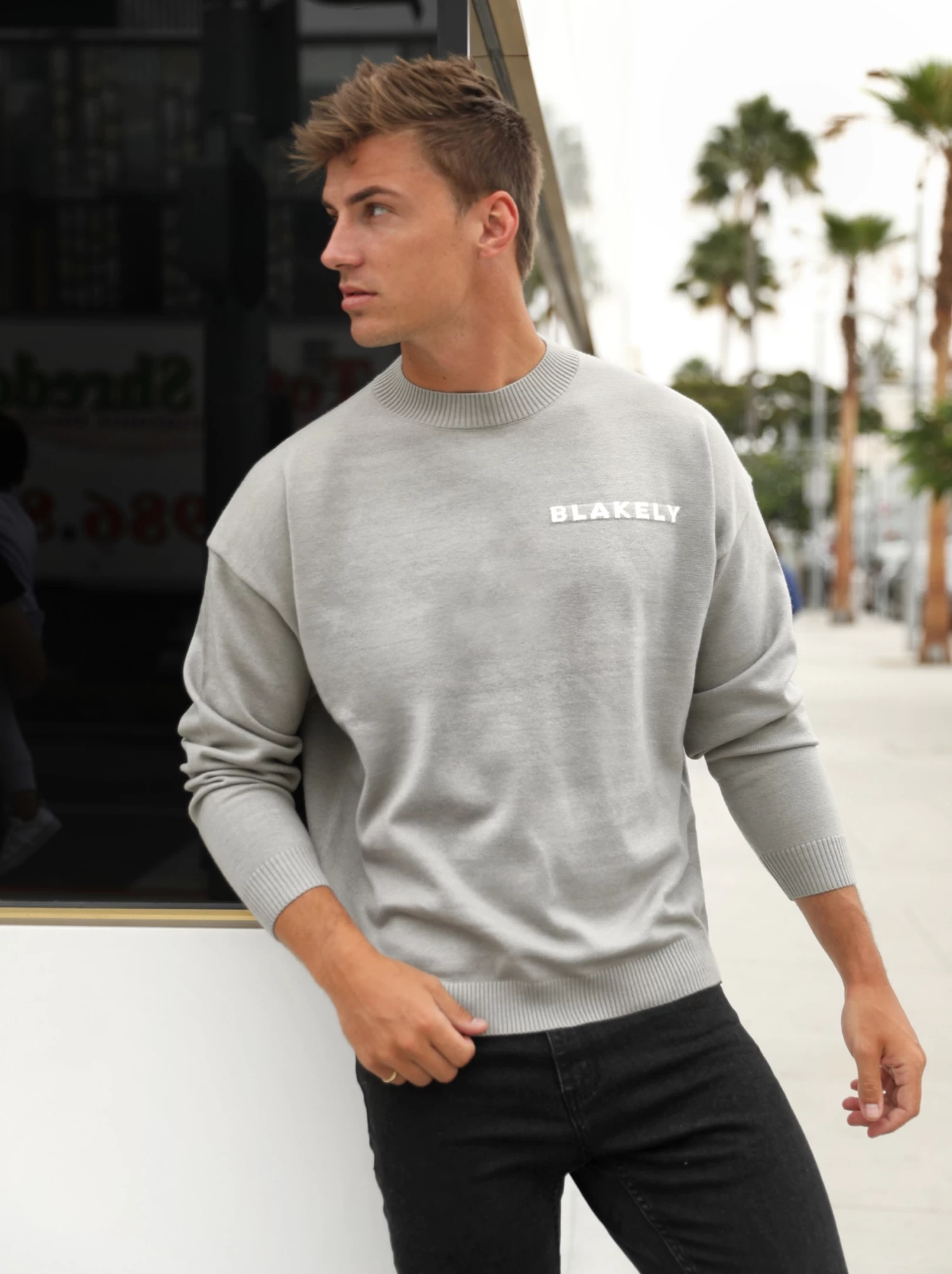 Blakely Knitted Jumper - Light Grey 8 Blakely Knitted Jumper - Light Grey - Image 6