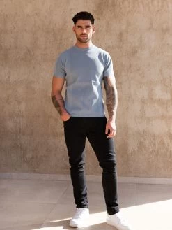 Layton Textured T-Shirt - Blue -Trend Wear Sales 2537blueD 3