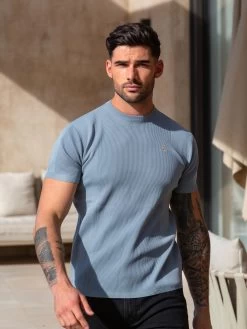 Layton Textured T-Shirt - Blue -Trend Wear Sales 2537blueD 4