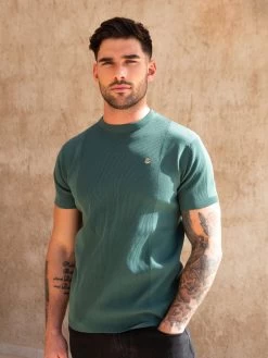 Layton Textured T-Shirt - Green 11 Layton Textured T-Shirt - Green -Trend Wear Sales 2537greenD 7