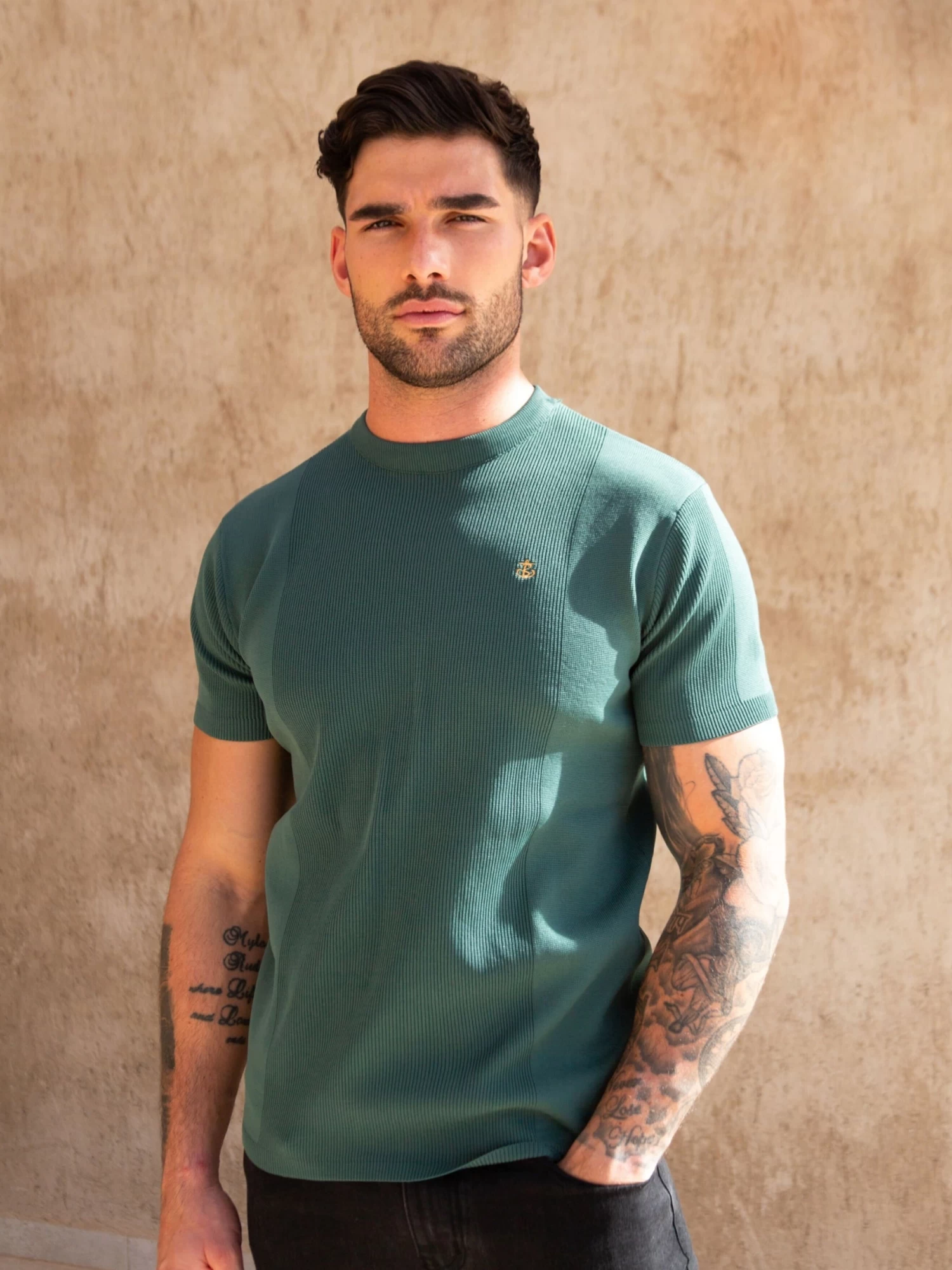 Layton Textured T-Shirt - Green 7 Layton Textured T-Shirt - Green - Image 5