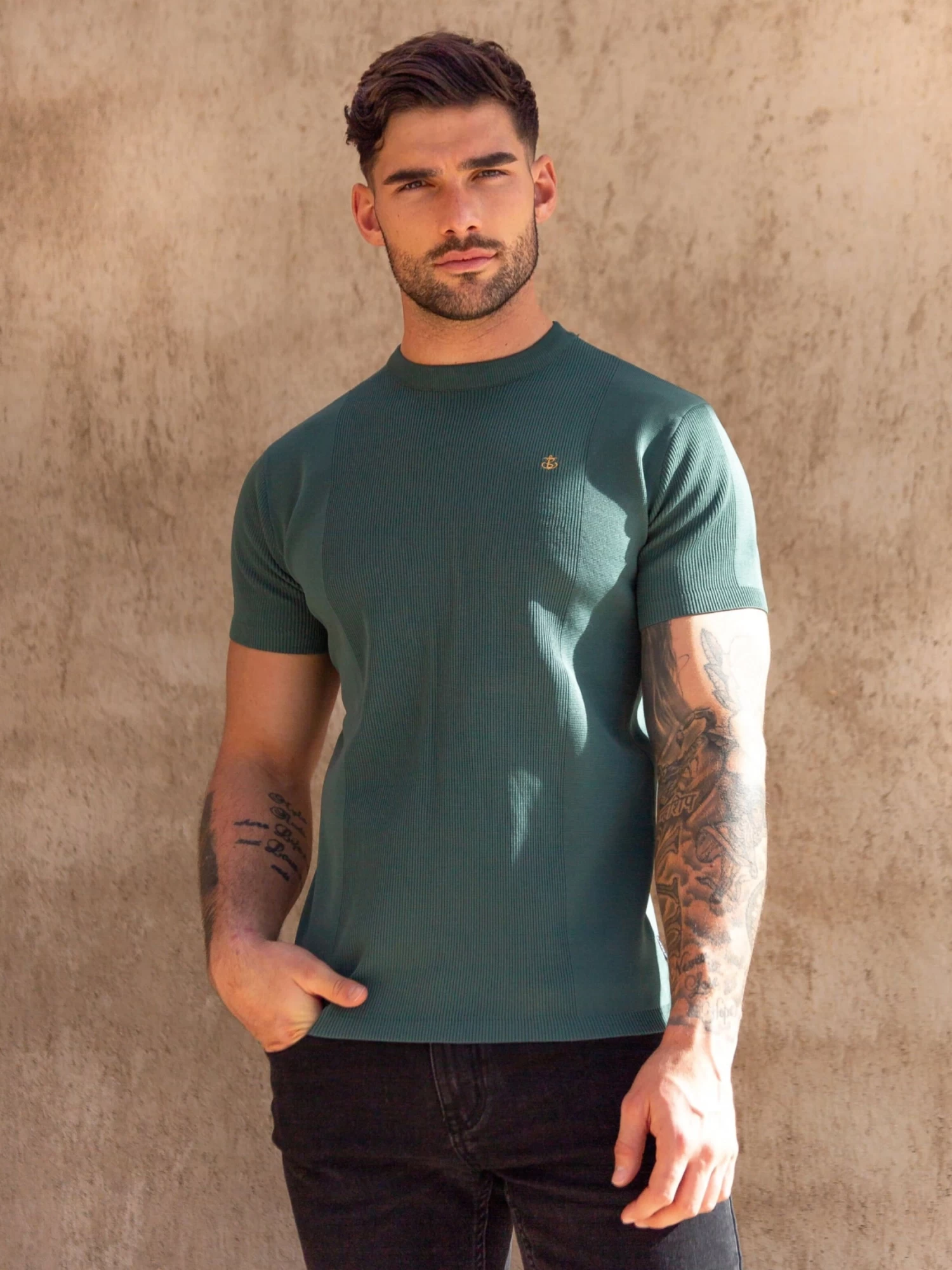 Layton Textured T-Shirt - Green 3 Layton Textured T-Shirt - Green