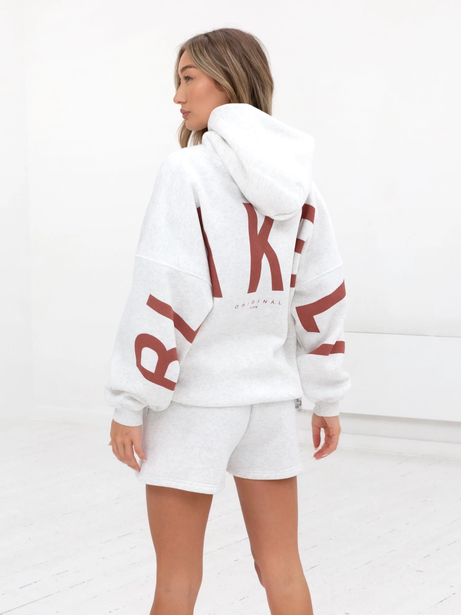 Isabel Jogger Shorts - Marl White And Rust Red 5 Isabel Jogger Shorts - Marl White And Rust Red - Image 3