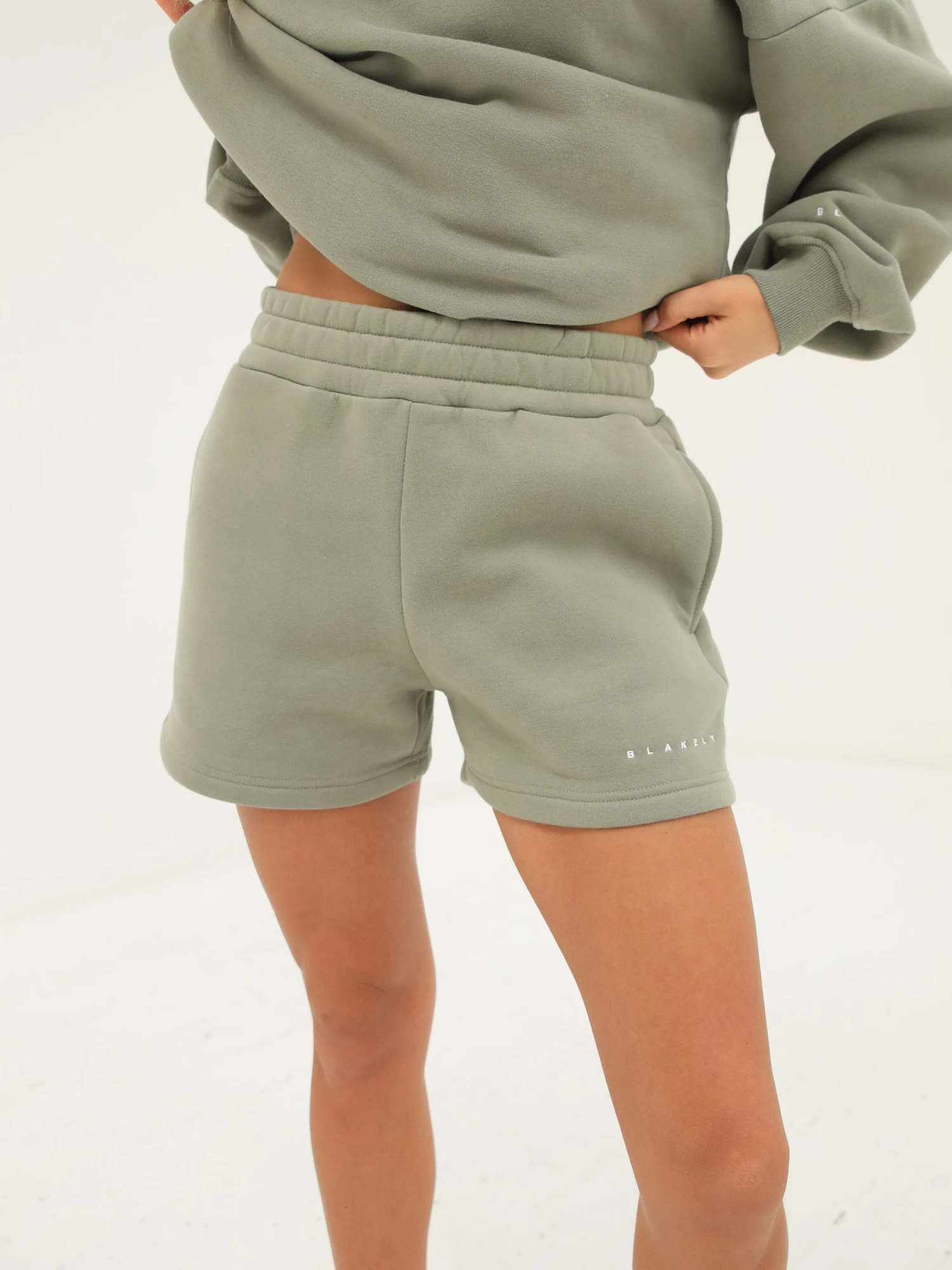 Isabel Jogger Shorts - Olive 3 Isabel Jogger Shorts - Olive