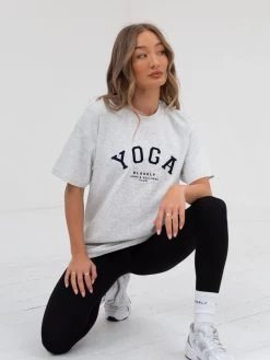 Yoga Oversized T-Shirt - Marl White -Trend Wear Sales 2619Y MWHID 7