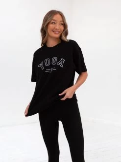 Yoga Oversized T-Shirt - Black 10 Yoga Oversized T-Shirt - Black -Trend Wear Sales 2619YBlack 04D