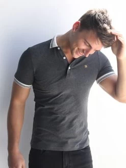 Dalston Polo - Charcoal 13 Dalston Polo - Charcoal -Trend Wear Sales 2634Grey 02D