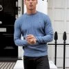 Burley Knitted Jumper - Blue -Trend Wear Sales 2638 BLUE NEWLEAD