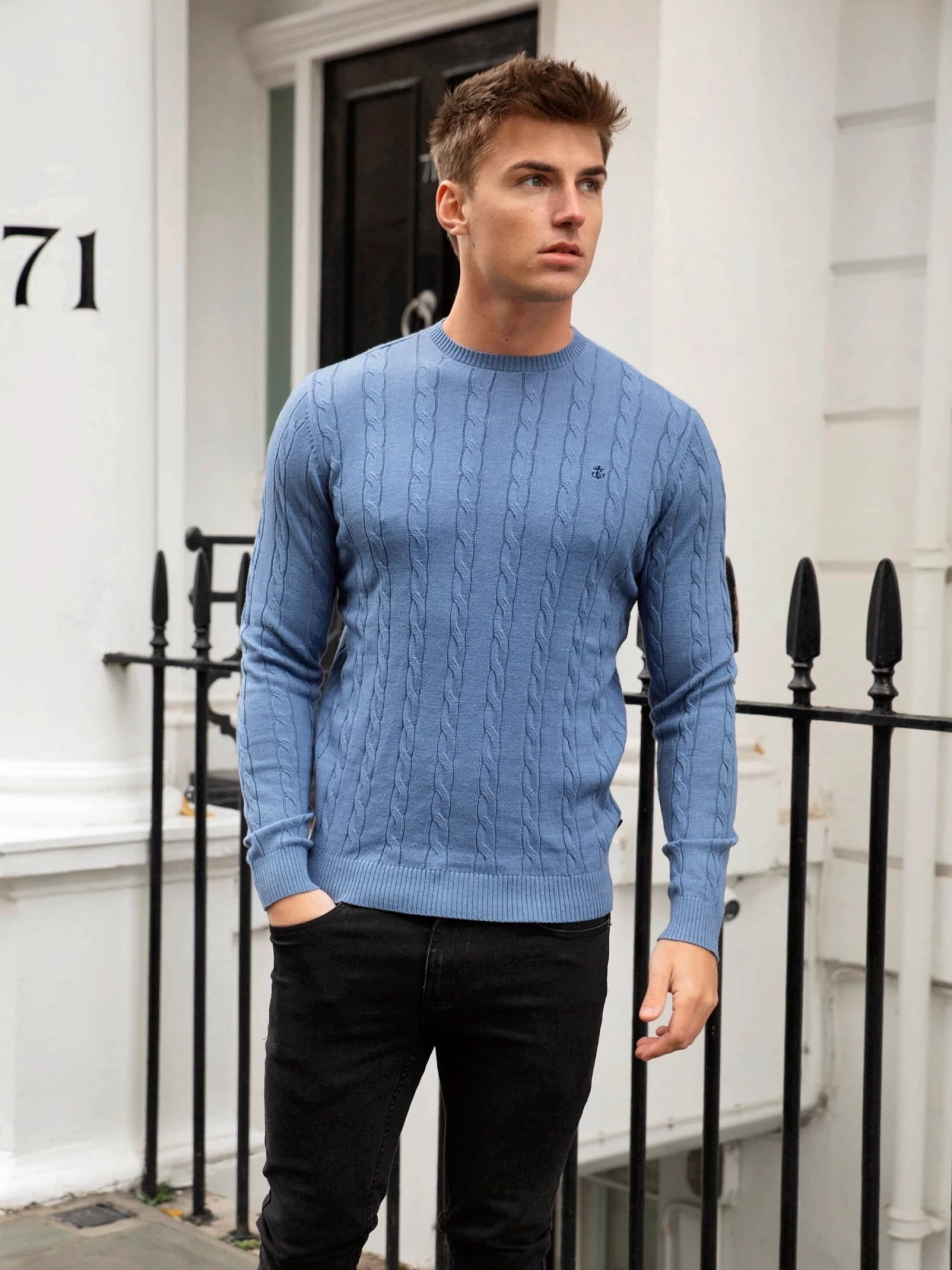 Burley Knitted Jumper - Blue 5 Burley Knitted Jumper - Blue - Image 3