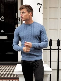 Burley Knitted Jumper - Blue 11 Burley Knitted Jumper - Blue -Trend Wear Sales 2638Blue 03D
