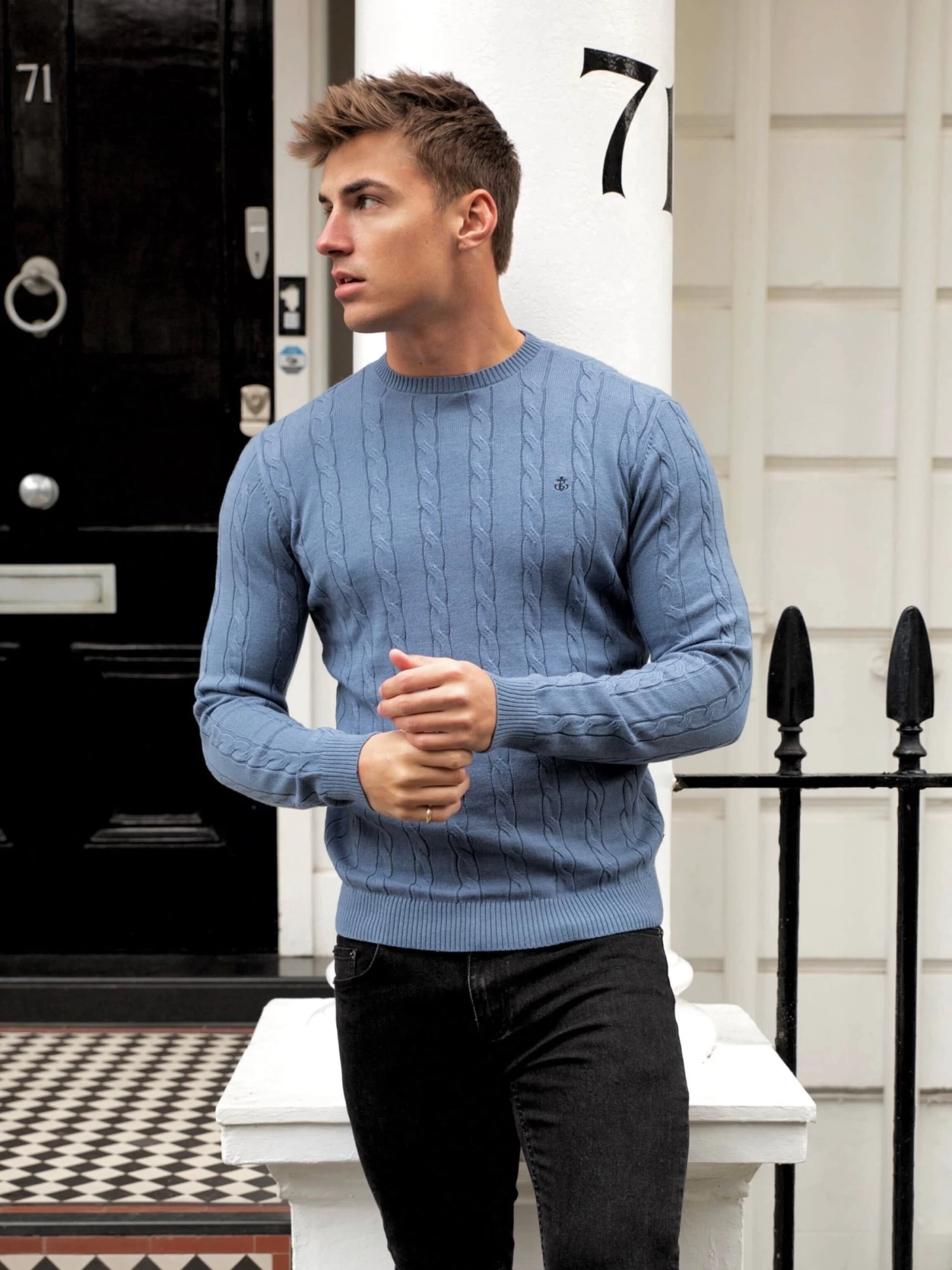Burley Knitted Jumper - Blue 6 Burley Knitted Jumper - Blue - Image 4