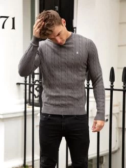 Burley Knitted Jumper - Grey -Trend Wear Sales 2638Grey 03D