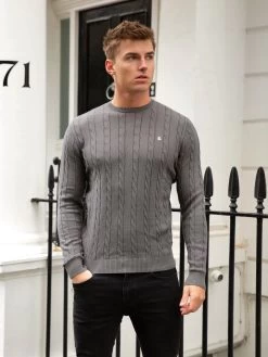 Burley Knitted Jumper - Grey -Trend Wear Sales 2638Grey 05D