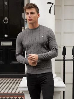 Burley Knitted Jumper - Grey -Trend Wear Sales 2638Grey 06D
