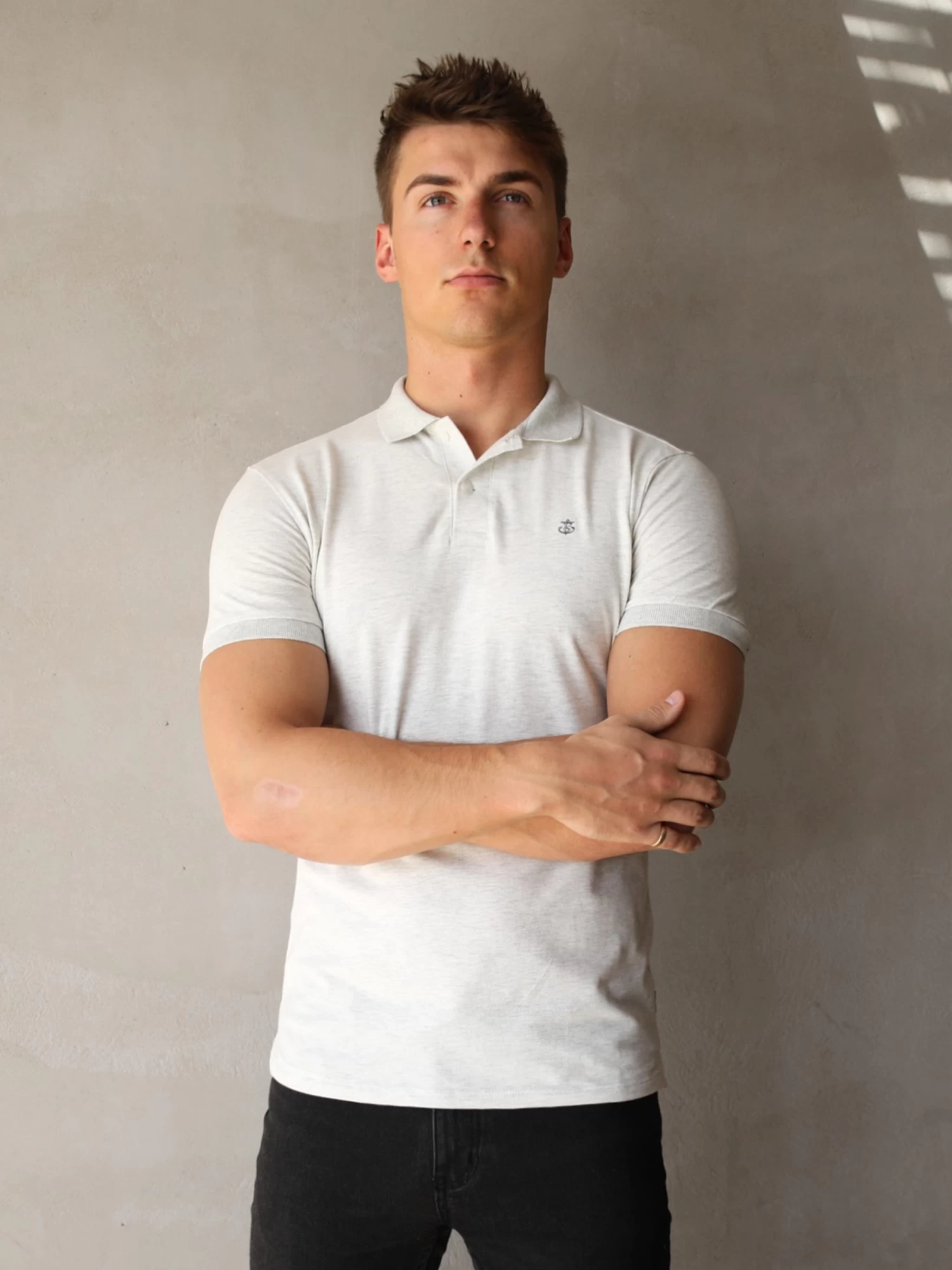 Ryton Soft Polo - Marl White 3 Ryton Soft Polo - Marl White