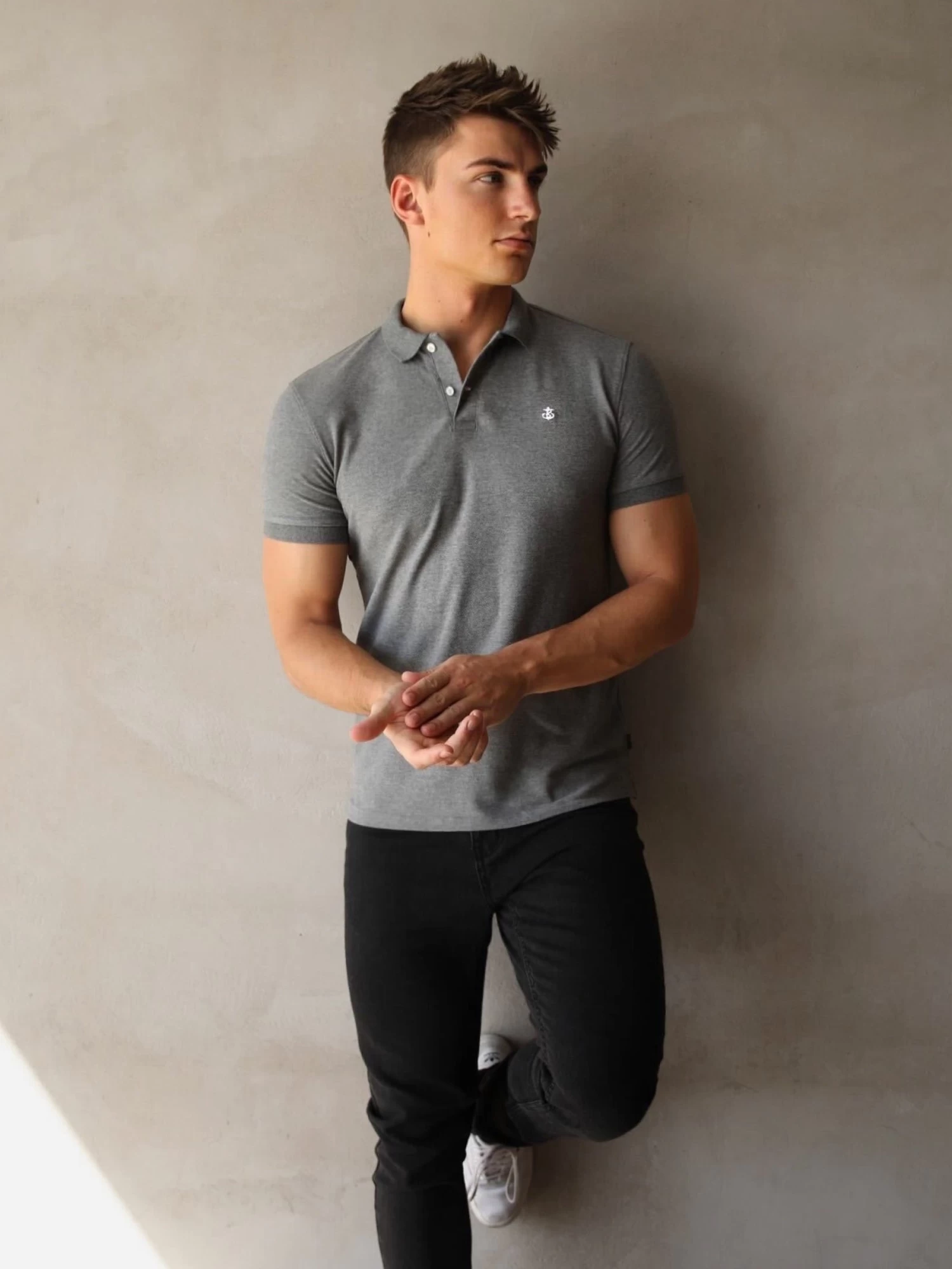 Burton Marl Polo Shirt - Grey 4 Burton Marl Polo Shirt - Grey - Image 2