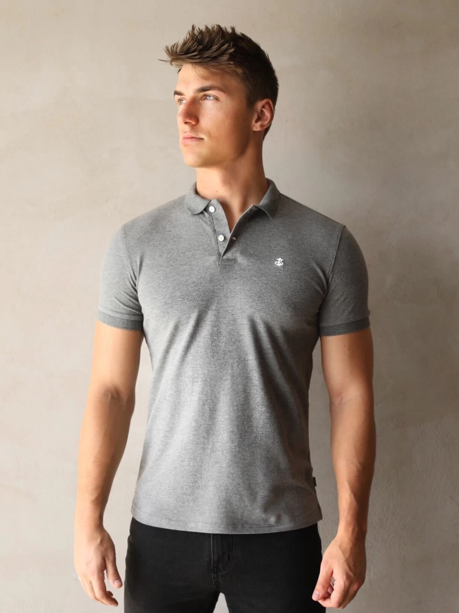 Burton Marl Polo Shirt - Grey 3 Burton Marl Polo Shirt - Grey