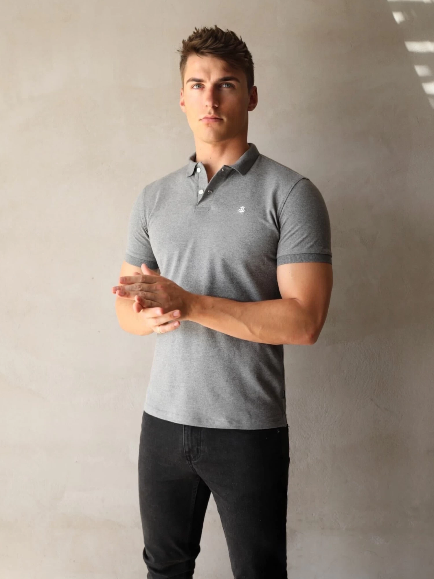 Burton Marl Polo Shirt - Grey 6 Burton Marl Polo Shirt - Grey - Image 4